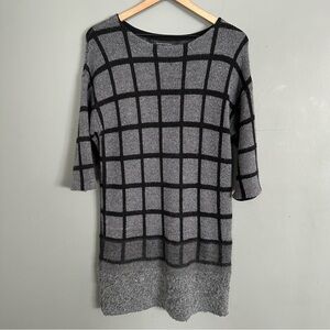 Banana Republic 3/4 Sleeve Merino Wool-Blend Sweater Dress‎ | Black and Grey